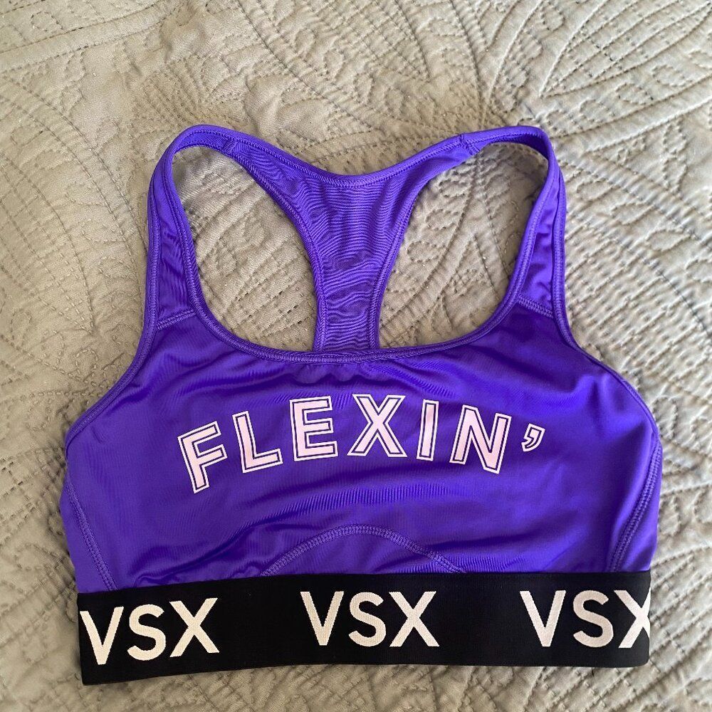 Victoria‎ Secret VSX Flexin' The Player Racerback Sports Bra Size Small